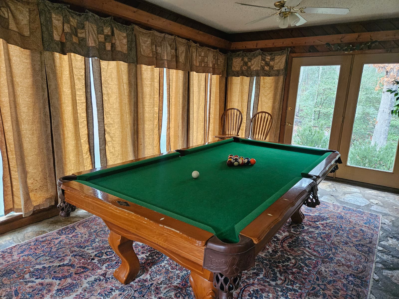 Pool table sunroom